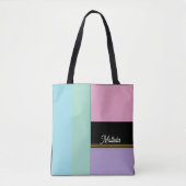 Sac fourre-tout customisé Pastel à rayures multico (Devant)