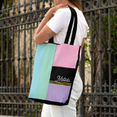 Sac fourre-tout customisé Pastel à rayures multico