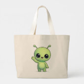 Sac fourre-tout Cute Chibi Alien vert – Kawaii Spa (Dos)