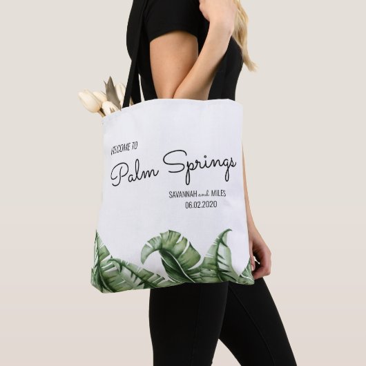 Sac fourre-tout d'accueil pour Mariage Banana Leaf (De près)