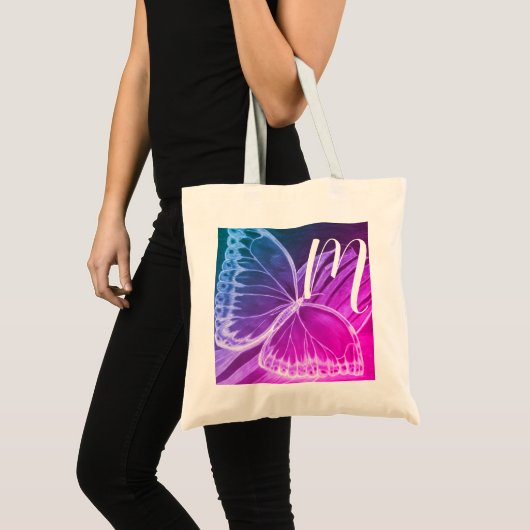 Sac fourre-tout d'achat de papillon initial person (Devant (produit))