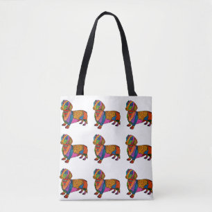 Sac fourre-tout Dachshund mignon et coloré