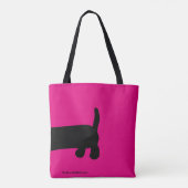 Sac fourre-tout Dachshund rose et noir (Dos)