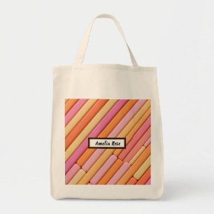 Sac fourre-tout d'alimentation géométrique Pastel