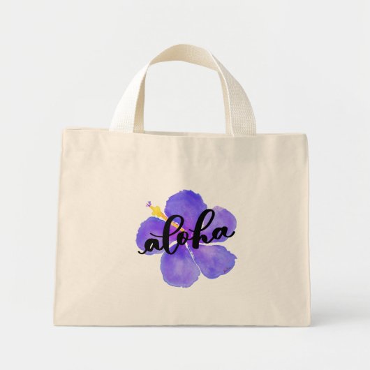 Sac fourre-tout d'Aloha avec fleurs d'Hibiscus mau (Devant)