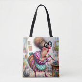 Sac fourre-tout Dame et Chat Quirky (Devant)