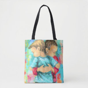 Sac fourre-tout d'amitié Enfants accroupies