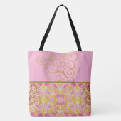 Sac fourre-tout d'amusement rose et vert chic (Dos)
