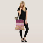 Sac fourre-tout d'amusement rose et vert chic (Sur le modèle)