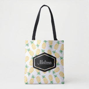 Sac fourre-tout d'ananas à aquarelle personnalisé