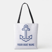 Sac fourre-tout d'Ancre de bateau bleu et blanc pe (Dos)
