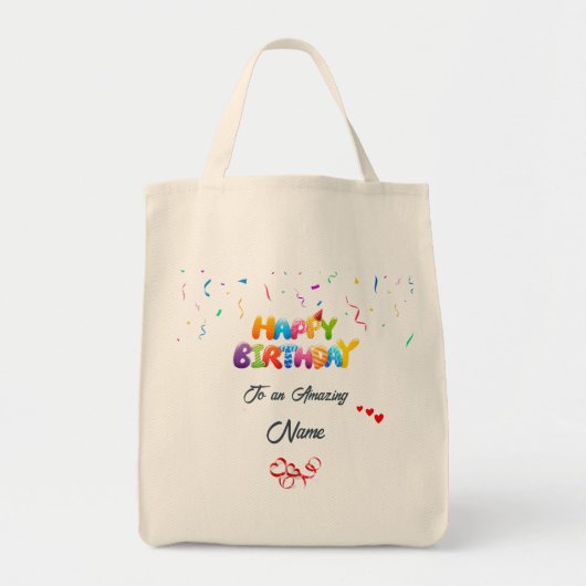 Sac fourre-tout d'anniversaire personnalisé - cade (Devant)