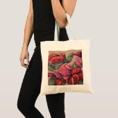 Sac fourre-tout d'anthurium rouge et rose (Devant (produit))