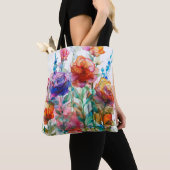 Sac fourre-tout d'aquarelle de jardin enchanté (De près)