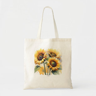 Sac fourre-tout d'aquarelle de tournesol