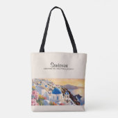 Sac fourre-tout d'aquarelle Santorin - Beauté inte (Dos)