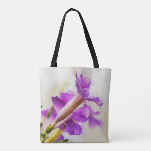 Sac fourre-tout d'aquarelle violet de trompette (Dos)