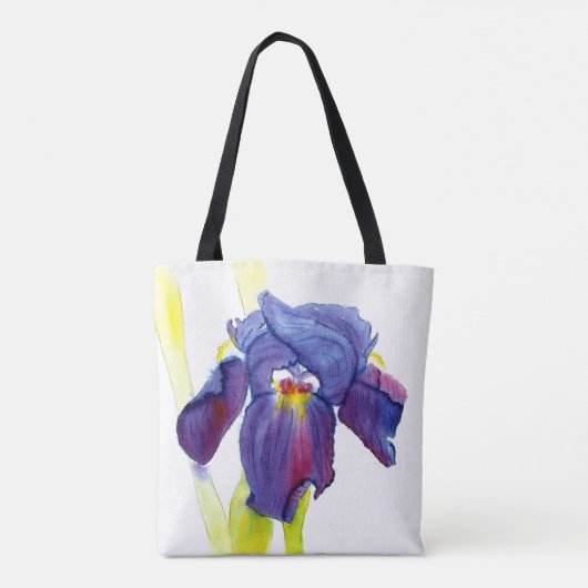 Sac fourre-tout d'aquarelle violet Iris (Dos)