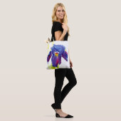 Sac fourre-tout d'aquarelle violet Iris (Sur le modèle)
