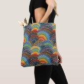 Sac fourre-tout d'art à points Rainbow pride (De près)