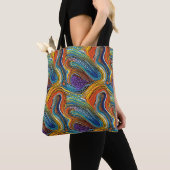 Sac fourre-tout d'art à points Rainbow pride (De près)