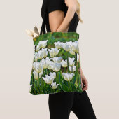 Sac fourre-tout d'art blanc Whimsical Tulips (De près)