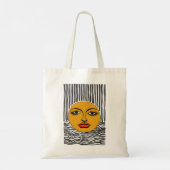 Sac fourre-tout d'art de visage abstrait moderne (Dos)
