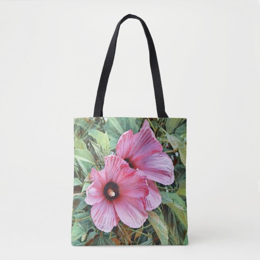 Sac fourre-tout d'art des fleurs tropicales roses (Devant)