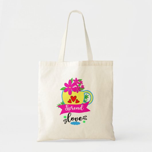 Sac fourre-tout d'art Doodle de l'amour (Devant)