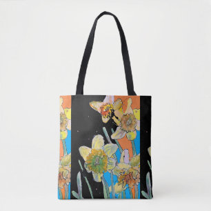Sac fourre-tout d'art féminin Daffodil Watercolor