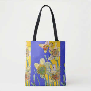Sac fourre-tout d'art féminin Daffodil Watercolor