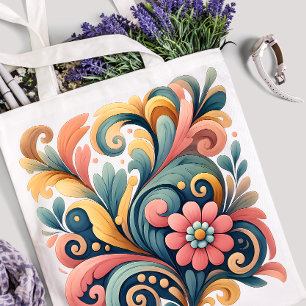 Sac fourre-tout d'art floral coloré