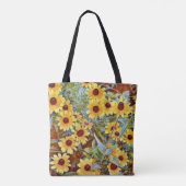 Sac fourre-tout d'art floral Fleur sauvage jaune (Dos)