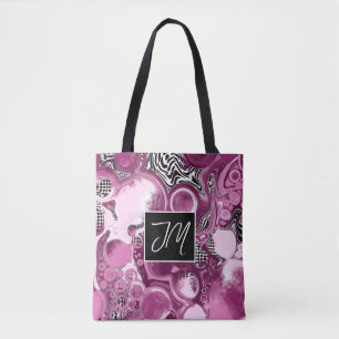 Sac fourre-tout d'art fluide en marbre Magenta