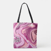 Sac fourre-tout d'art fluide en marbre Magenta (Dos)