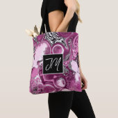 Sac fourre-tout d'art fluide en marbre Magenta (De près)