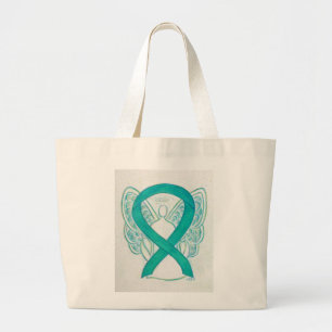 Sac fourre-tout d'art personnalisé turquoise