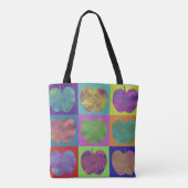Sac fourre-tout d'art pop violet de pommes (Dos)