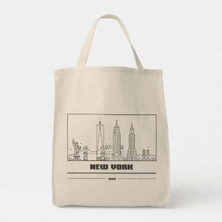 Sac fourre-tout d'art Skyline de New York - Chic &