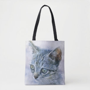 Sac fourre-tout d'art Sweet Grey Kitten
