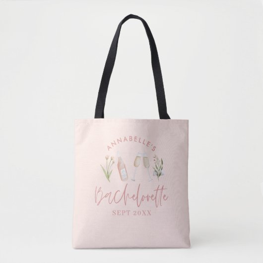 sac fourre-tout de bachelorette florale moderne à (Devant)