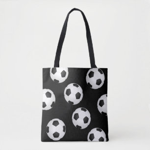 sac fourre-tout de balle de football noir et blanc