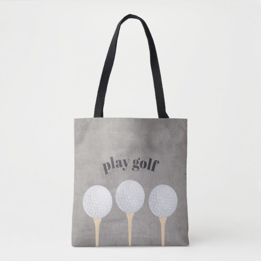 sac fourre-tout de balle de golf gris et blanc (Devant)