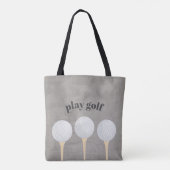 sac fourre-tout de balle de golf gris et blanc (Dos)