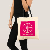 Sac fourre-tout de basket-ball rose pour les fille (Devant (produit))