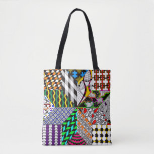 sac fourre-tout de blocs de quadrillage 8 points