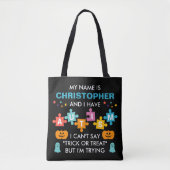 Sac fourre-tout de bonbons d'Halloween pour l'auti (Devant)