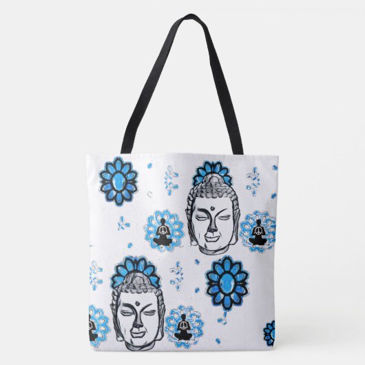Sac fourre-tout de bouddha de lotus bleu (Devant)