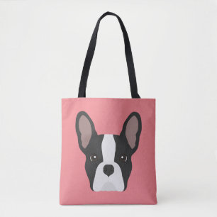 Sac fourre-tout de Bulldog français noir et blanc