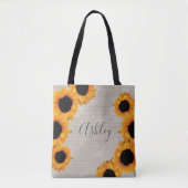 Sac fourre-tout de Burlap de tournesol radiant per (Devant)